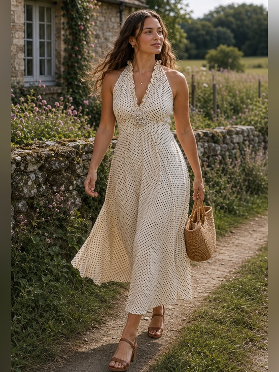 Doen Dresses & Skirts - NWT DÔEN Mazarine Polka Dot Midi Dress in Portia Dot, Cream Size XL